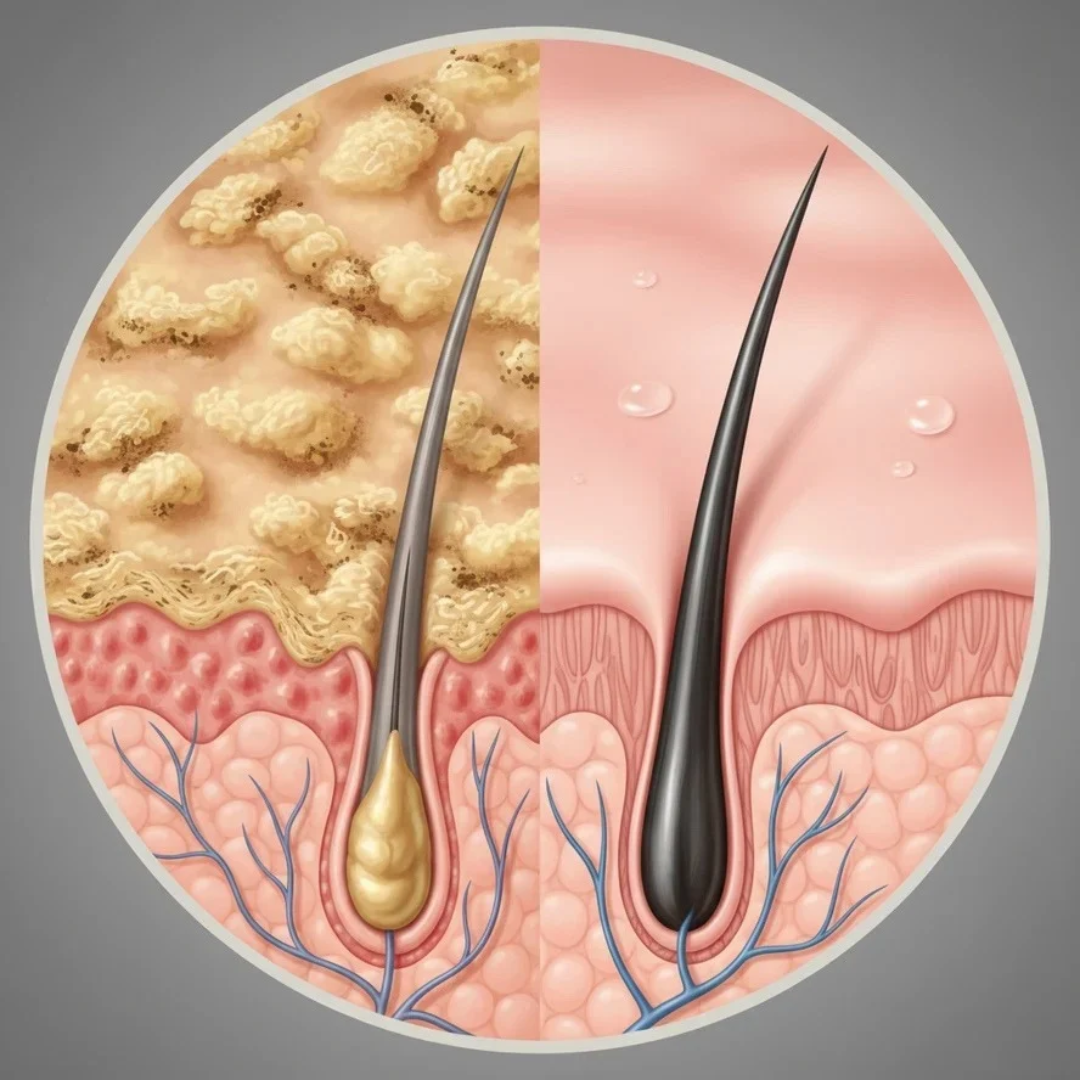 Ce ne sont pas des pellicules. Le vrai problème s'accumule sous la barbe et les cheveux.